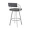 Armen Living Scranton 26" Swivel Slate Gray Faux Leather and Silver Metal Bar Stool 795044878233 - alternate 5